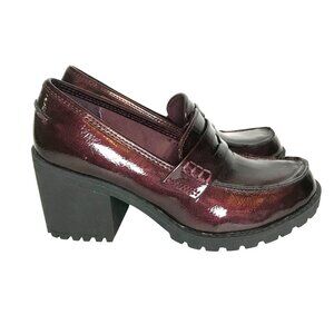 Sun & Stone Maycee Womens Chunky Heel Vegan Shoes 6.5 Burgundy NEW